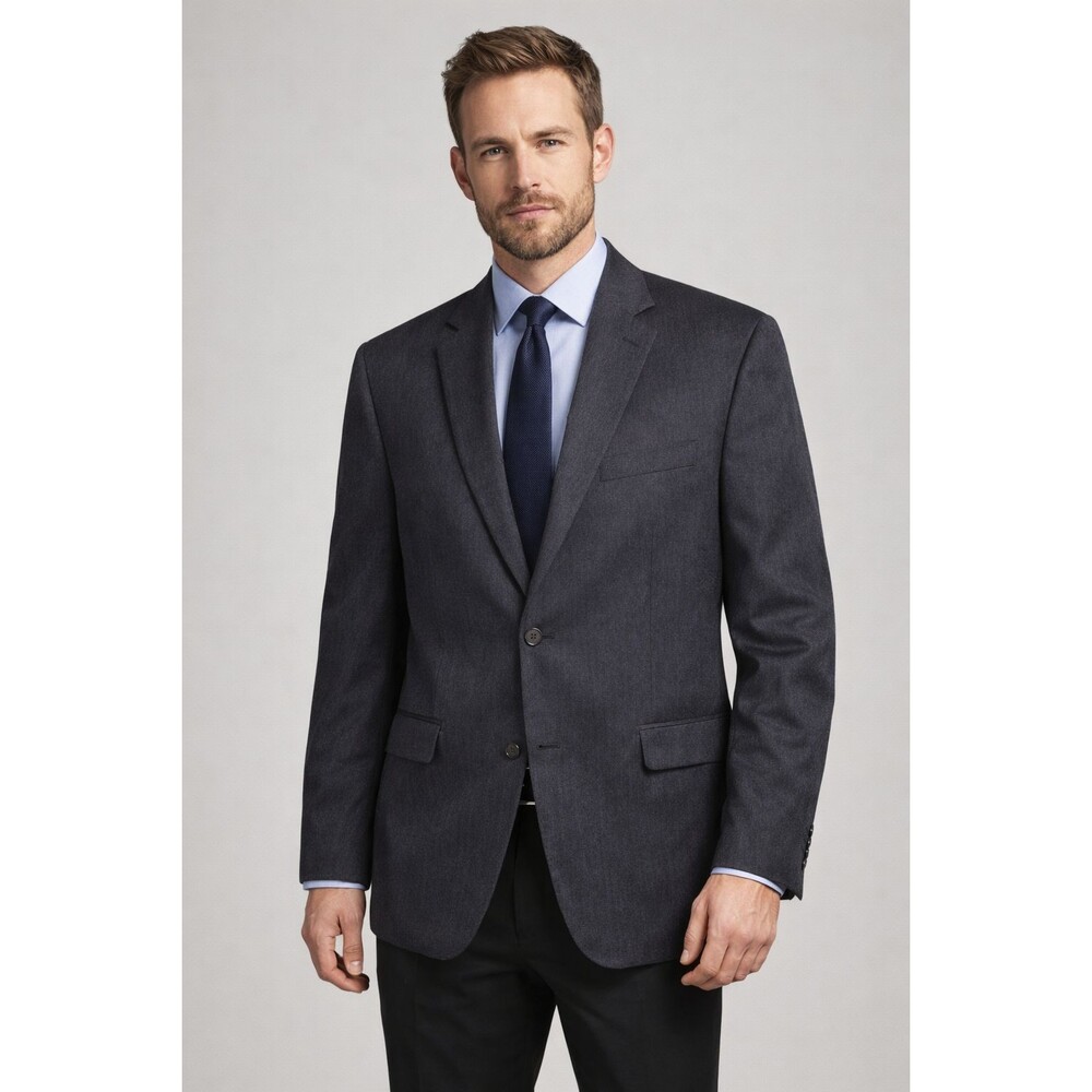 Lauren Ralph Lauren Blazer Mens 42L Gray Poly Blend 2 Button Sport Coat Classic